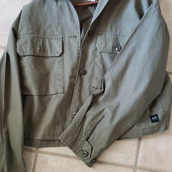 Vans Olive Green Women's Cropped Cargo Jacket - Size S - Picture 5 of 8